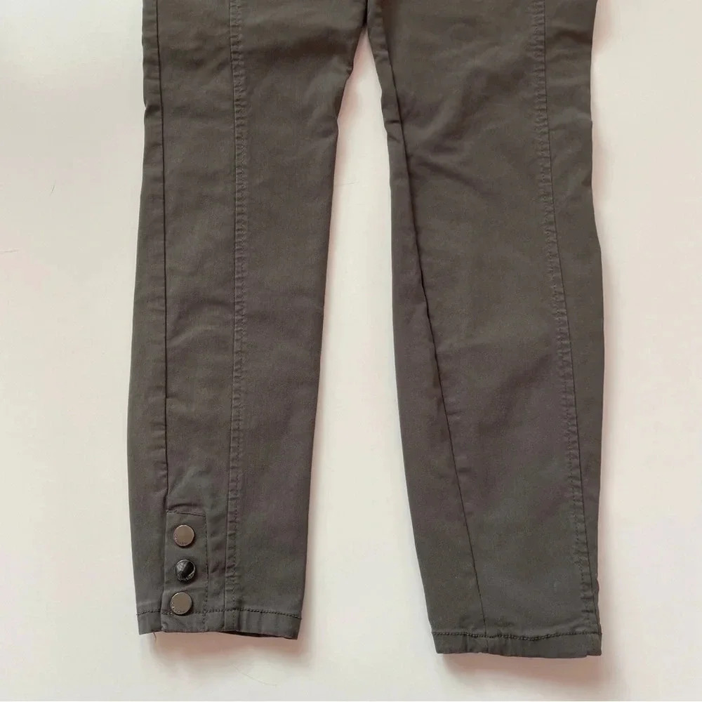 CALVIN KLEIN Ankle Pants Gray Stretch Buttons Business Casual Work Size S - Picture 12 of 14